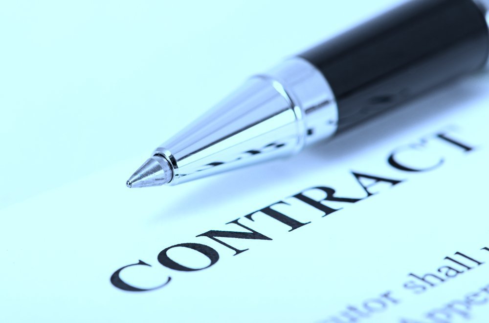 Picture of pen and word contract