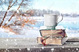 Winter books and mug