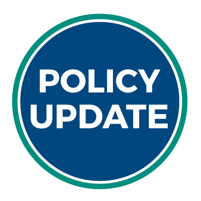 Circle with the words Policy Update Inside